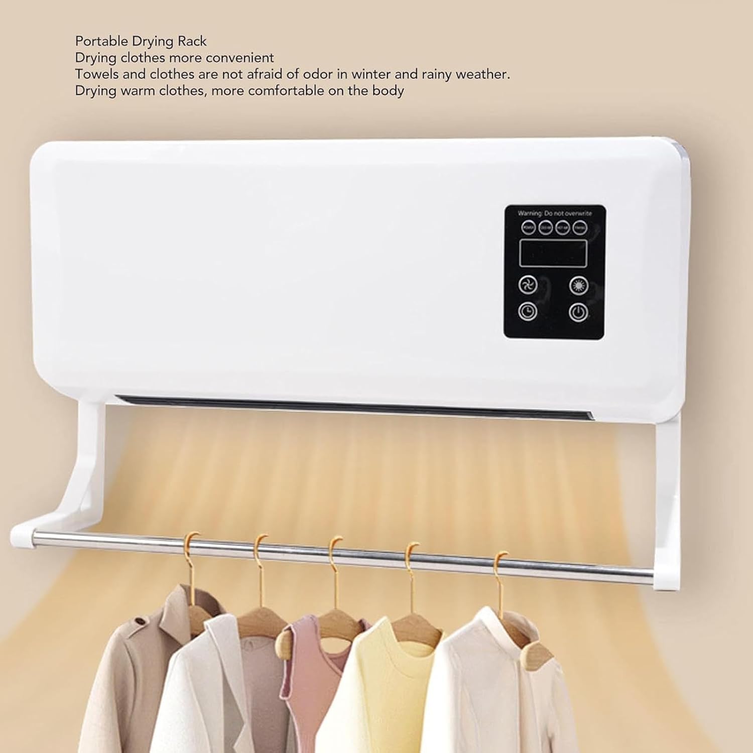 3 in 1 Bathroom Fan Heater with Towel Rack Remote Control