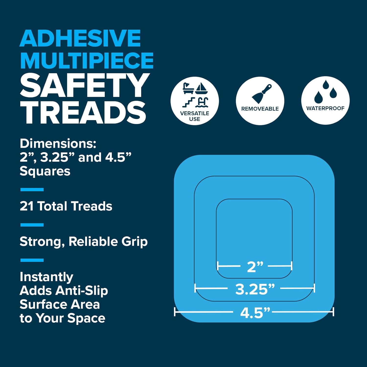 SlipX Solutions Microban Anti-Slip Treads 21 Count Gray