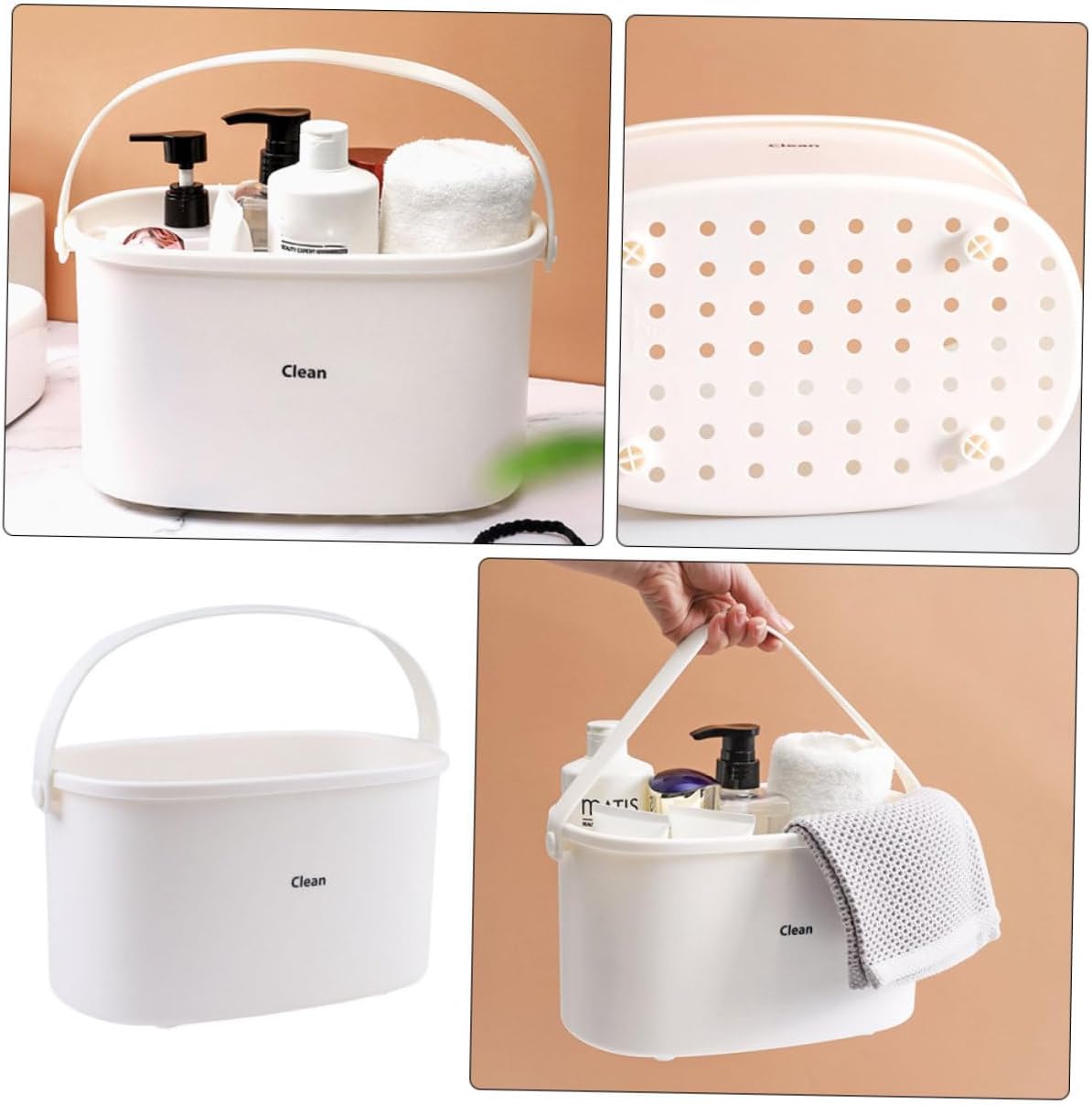 1Pc Portable Plastic Bathing Basket with Efficient Drain