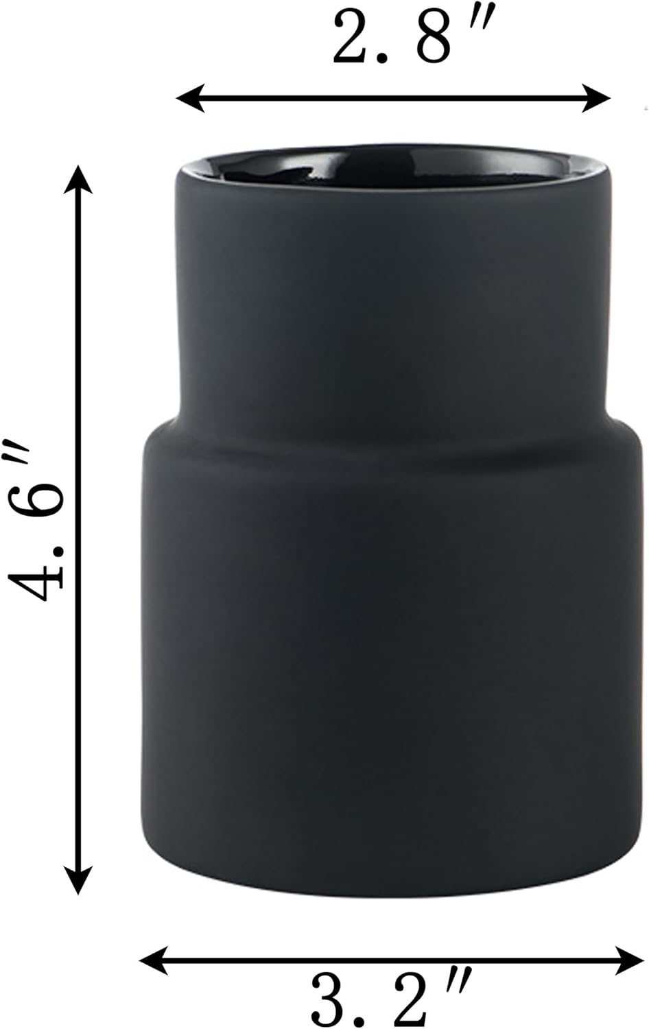 Modern Matte Ceramic Toothbrush Holder Black