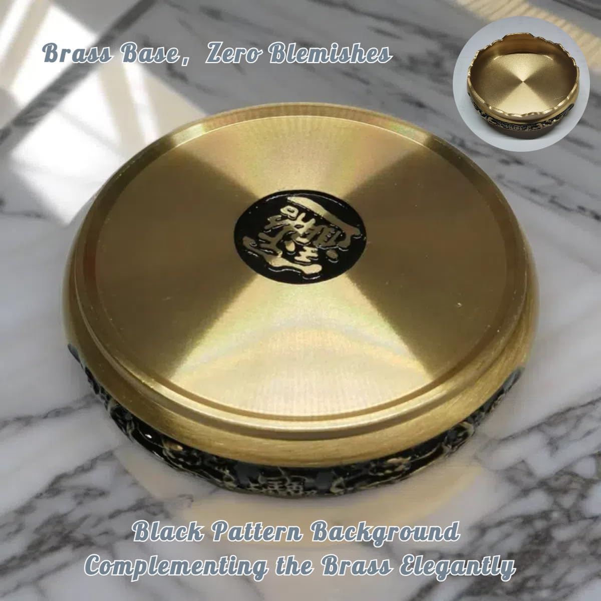 YUERVIEW Chinese Brass Feng Shui Ornament with Rotatable Pixiu Base