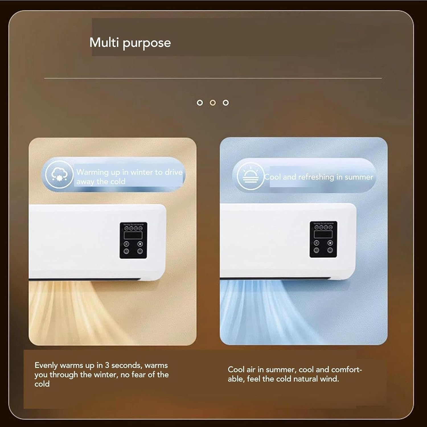 3 in 1 Bathroom Fan Heater with Towel Rack Remote Control