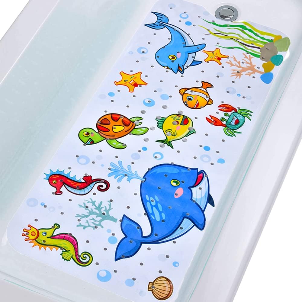 Tubozadi Baby Bath Mat with Suction Cups and Drain Holes
