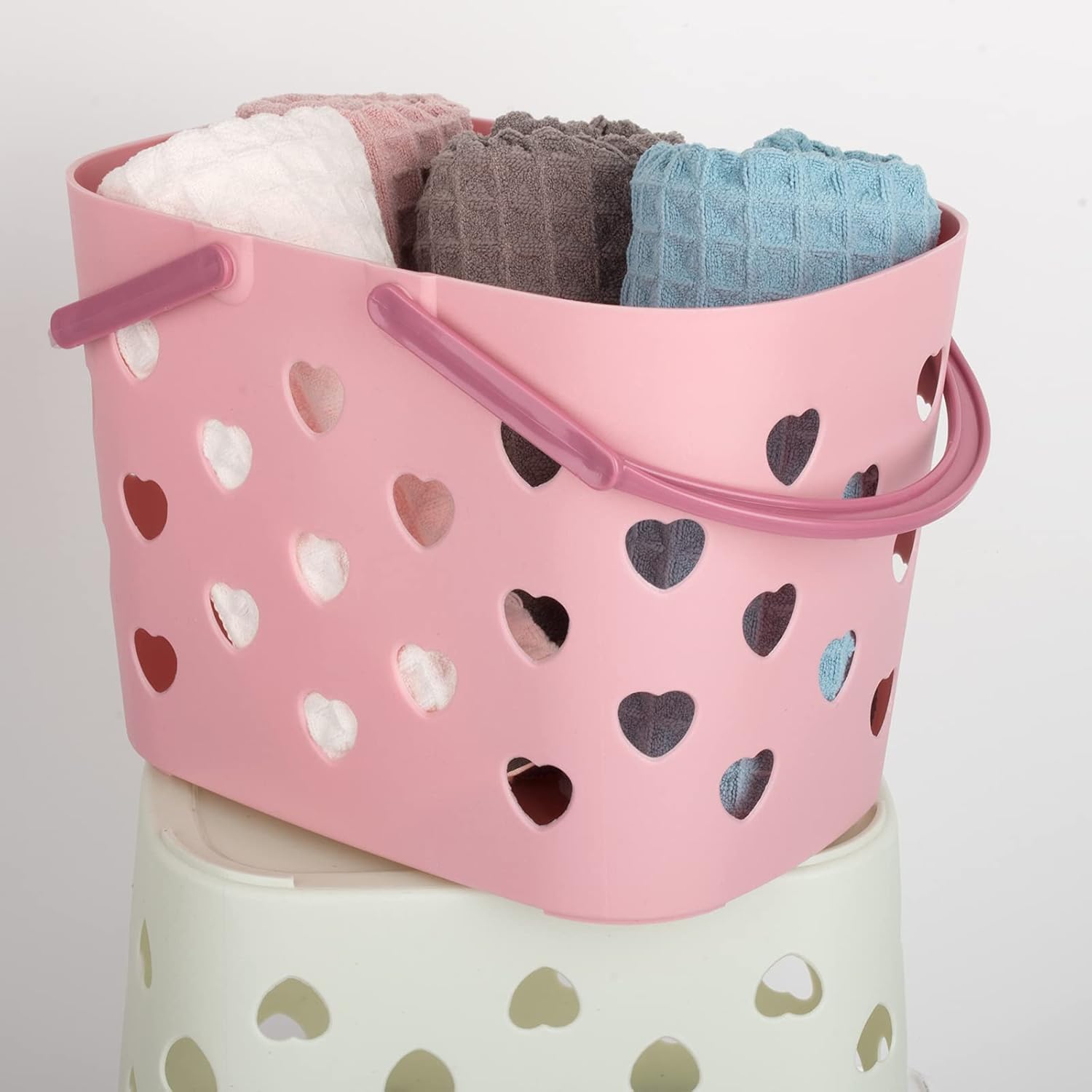 Anyoifax Portable Shower Caddy Tote with Handle - Pink