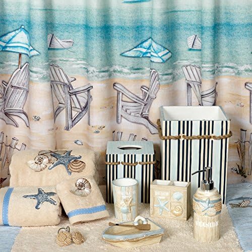 Zenna Home Seaside Serenity Tumbler with Shell Design TealIvory