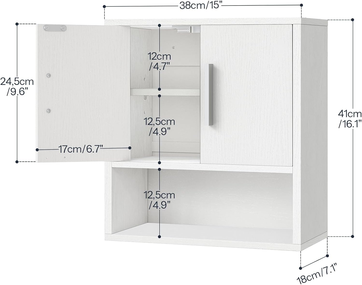 HOOBRO Wall Cabinet for Bathroom Medicine Cabinet White