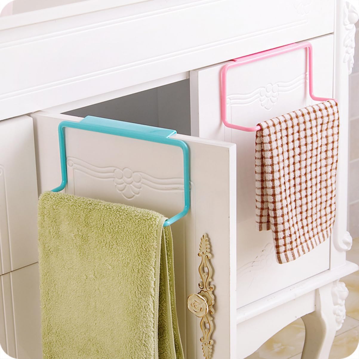 GLEAVI 2pc Towel Rack Holder for Kitchen Bathroom and Outdoor Use