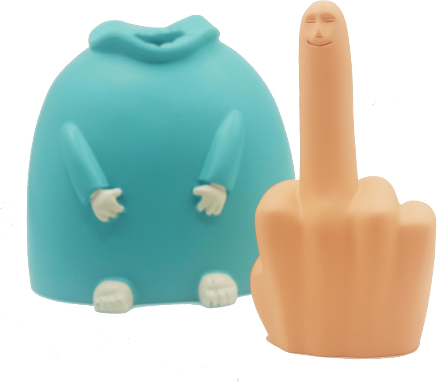 Funny Smiling Middle Finger Statue Desk Decor