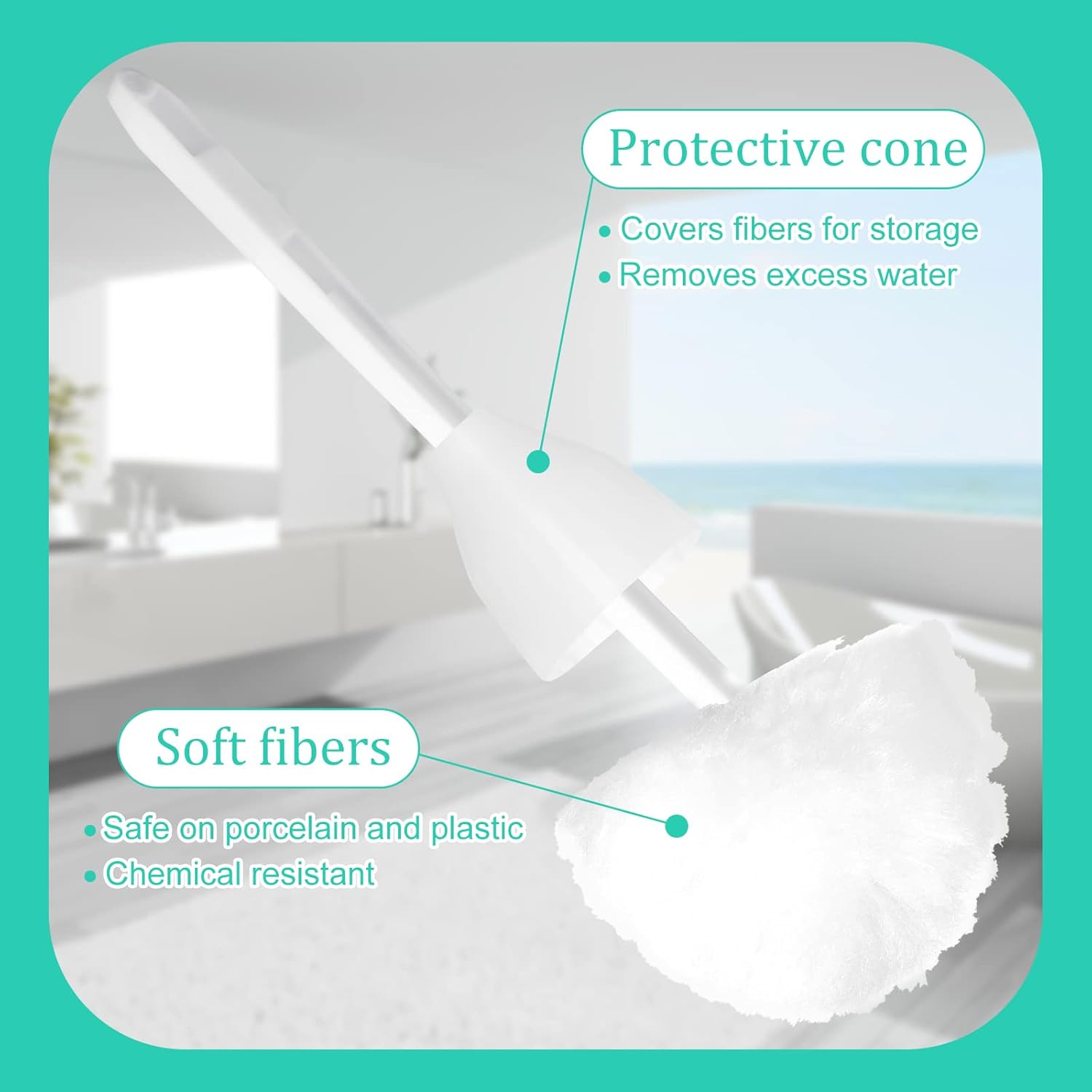 Eaasty 8 Pcs Toilet Bowl Brush with Holder