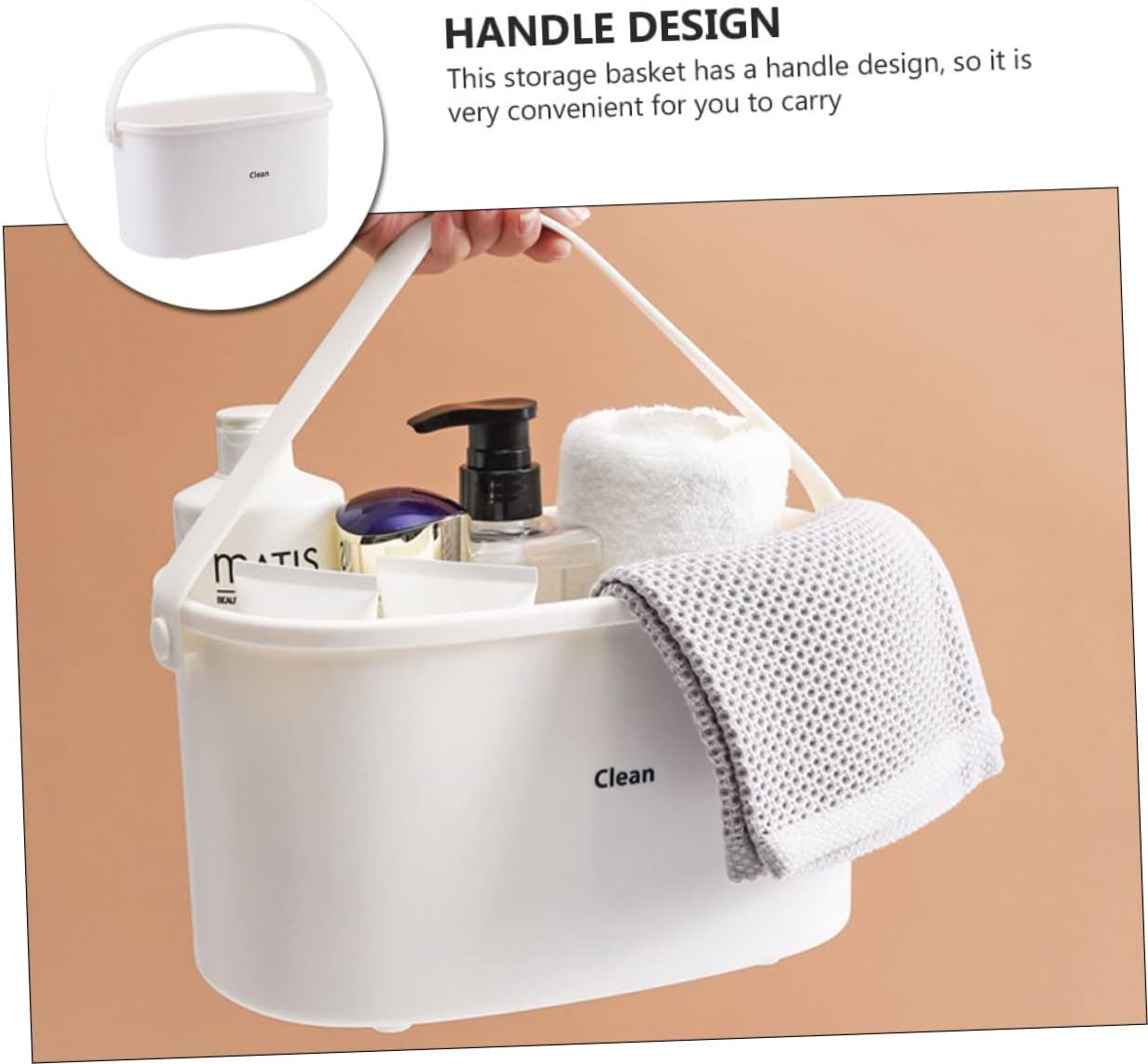 Ciieeo Portable Plastic Shower Basket with Handle 1