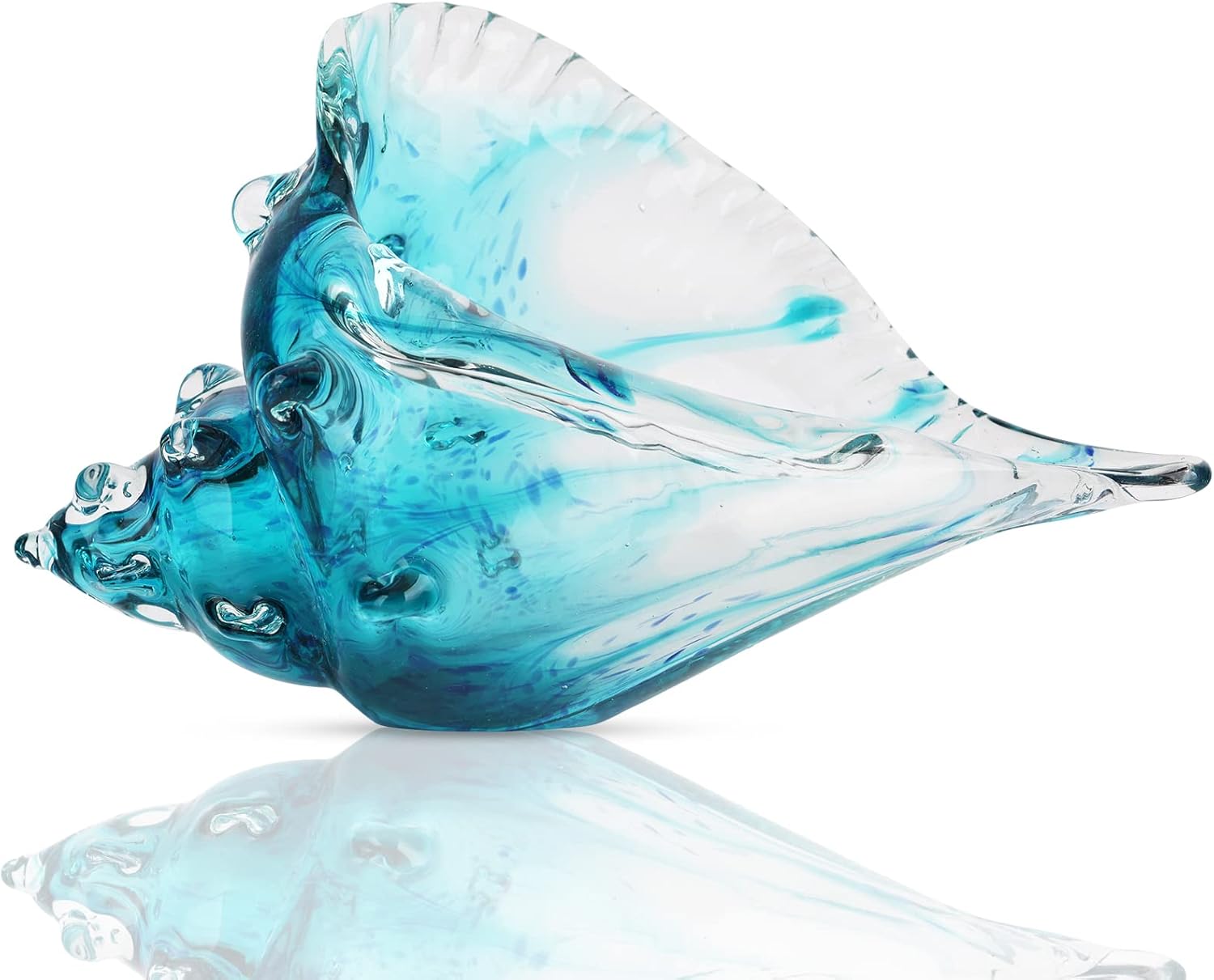 DOVDOV Blown Glass Conch Statues for Home Decor