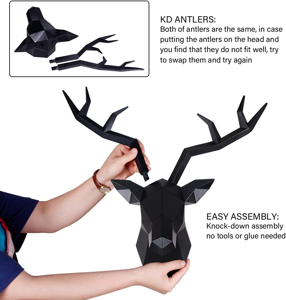 Keygift Black Deer Antlers Wall Sculpture 1