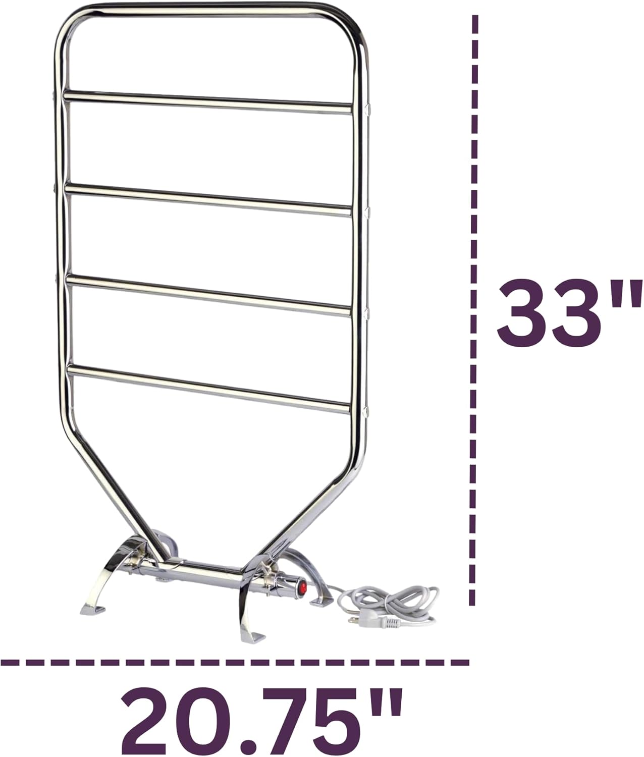 Warmrails Traditional Towel Warmer 34-Inch Chrome Frame