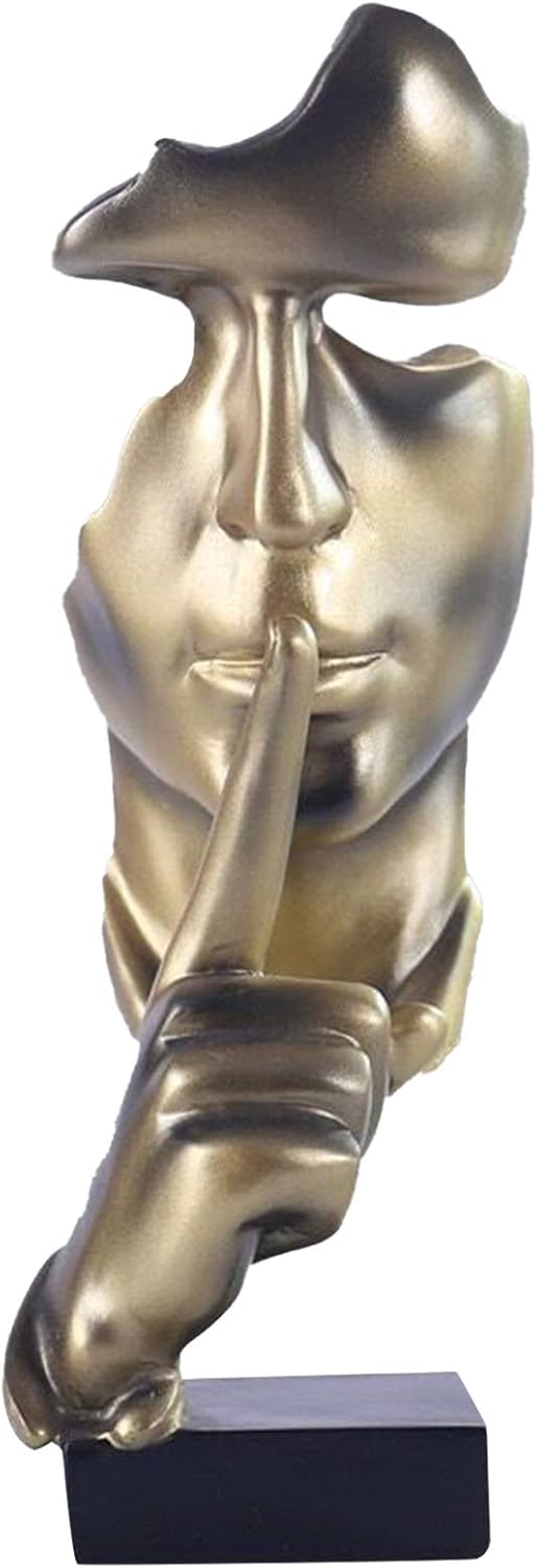 aboxoo Thinker Statue Gold Abstract Art Figurine for Home and Office