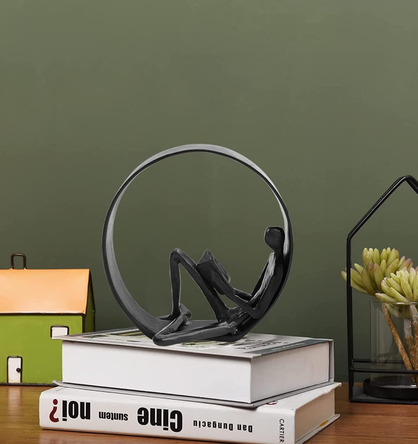 Hanyibao Reading Book Statue Decor Sculpture