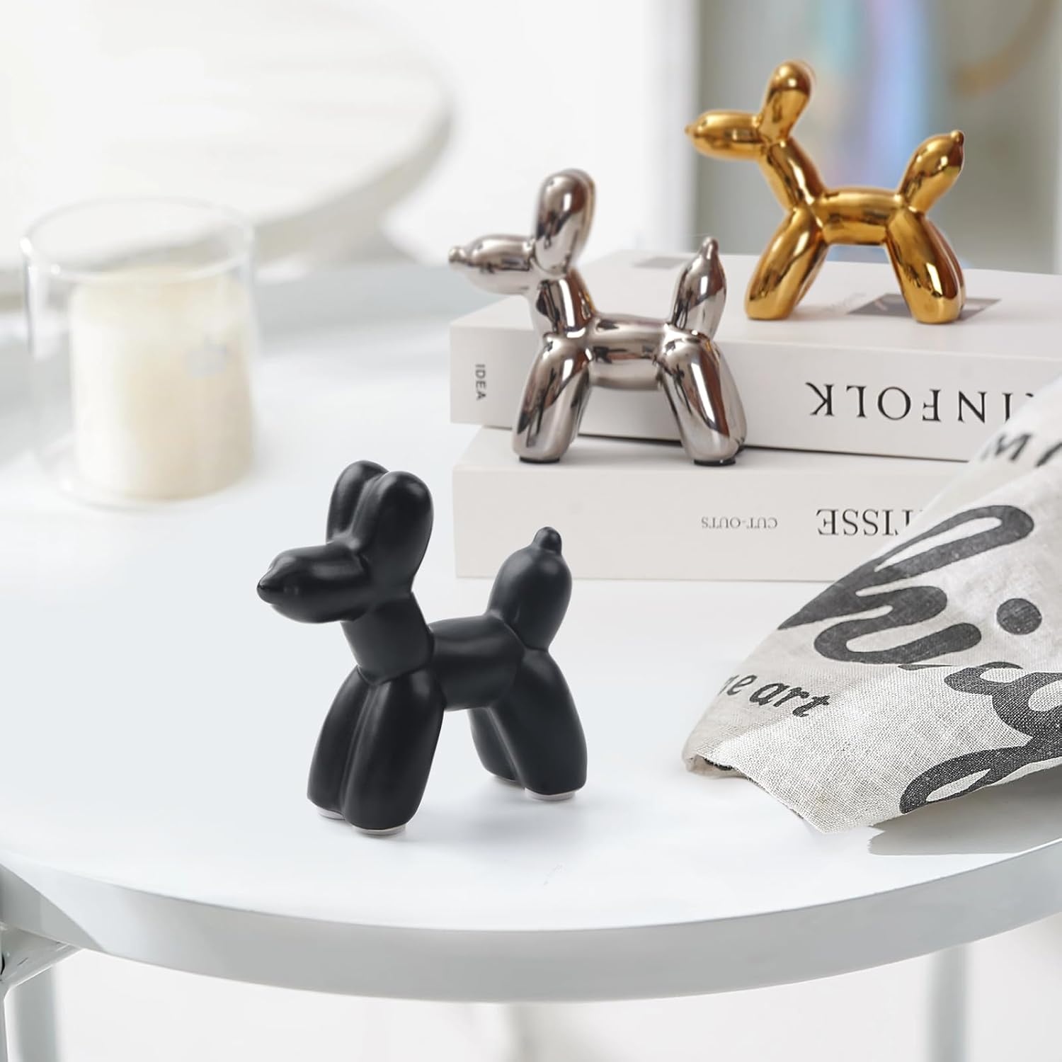 Notakia Balloon Dog Ceramic Statue Home Decor