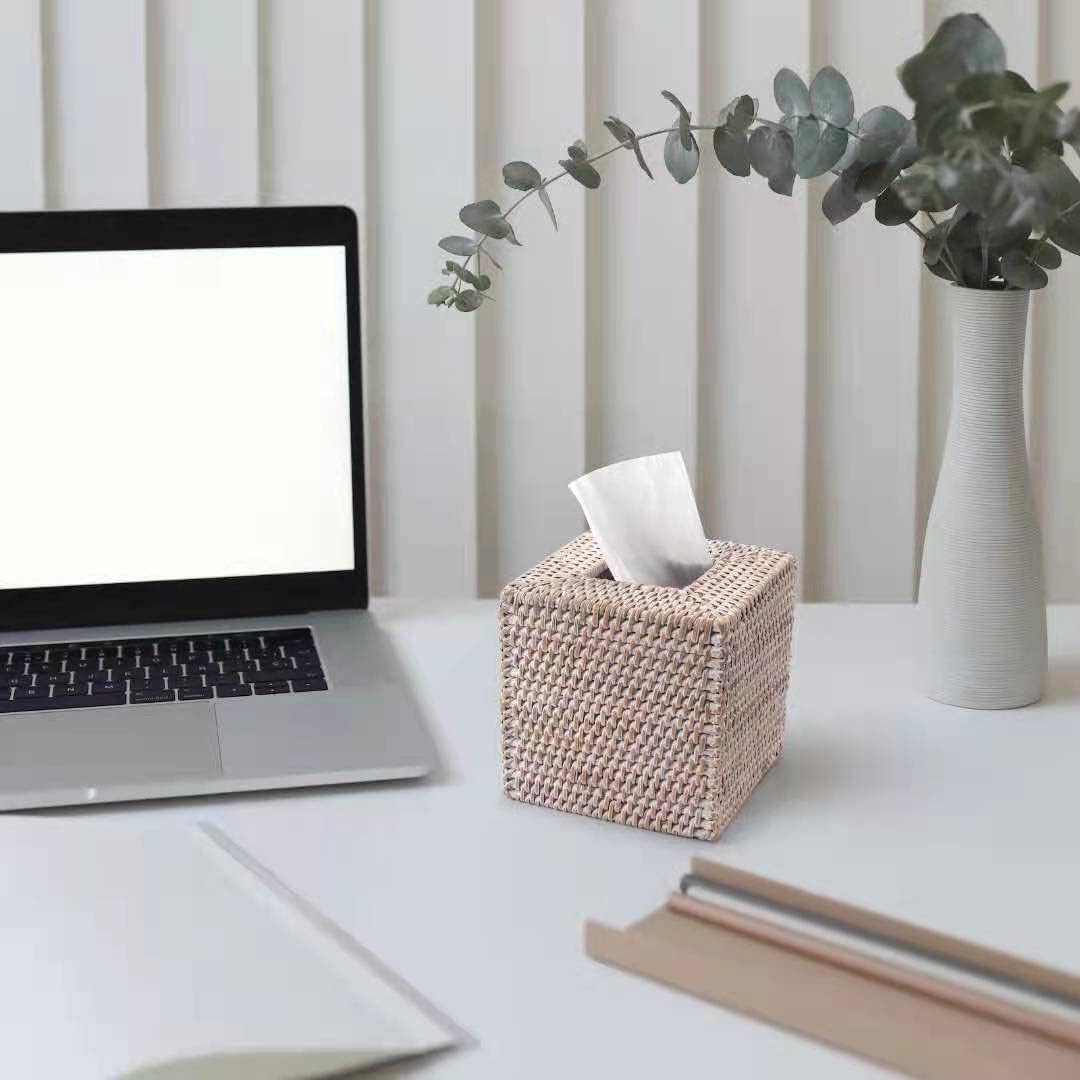 YANGQIHOME Rattan Tissue Box Cover Square 1