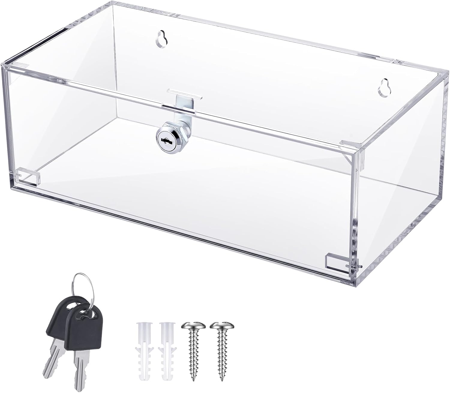 Wonderjune Refrigerator Medicine Lock Box with Key Mounting Hardware Wall Mount Cabinet