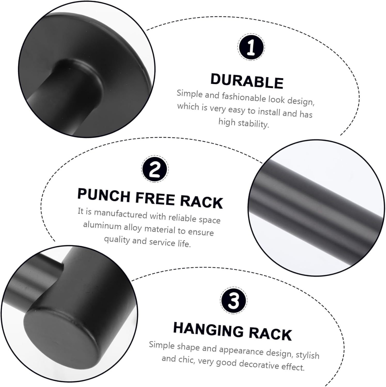 Luxshiny Wall Mounted Towel Rack for Bathroom Kitchen