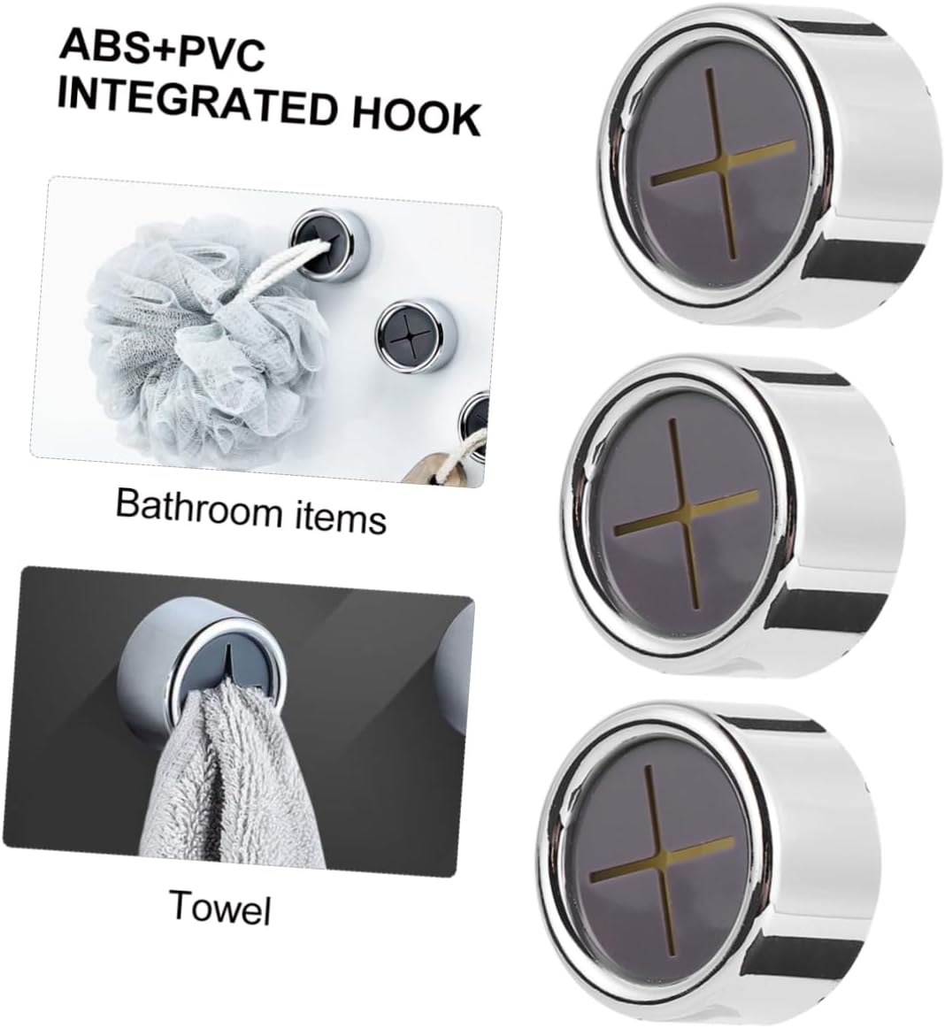 KALLORY 3Pcs Adhesive Towel Holder Rack with Punch Design