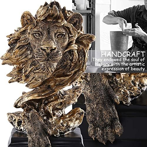 HW Sandstone Lion Statue - Golden Color