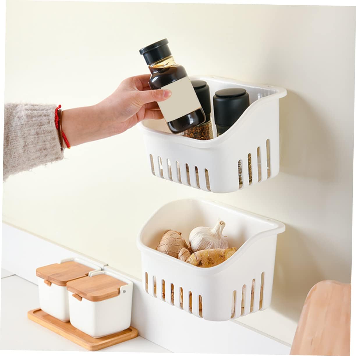 Multi-Function Wall Shower Basket for Toiletries and Kitchen Storage