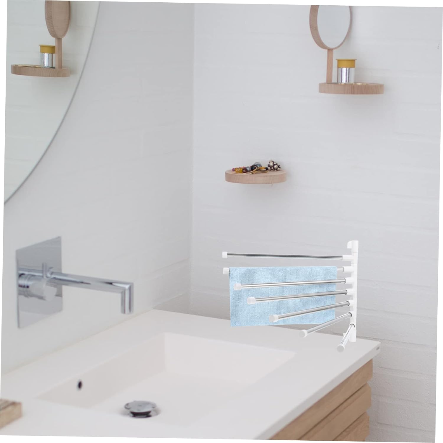 NUOBESTY 1Set Wall Mounted Towel Rack with Stainless Steel Design