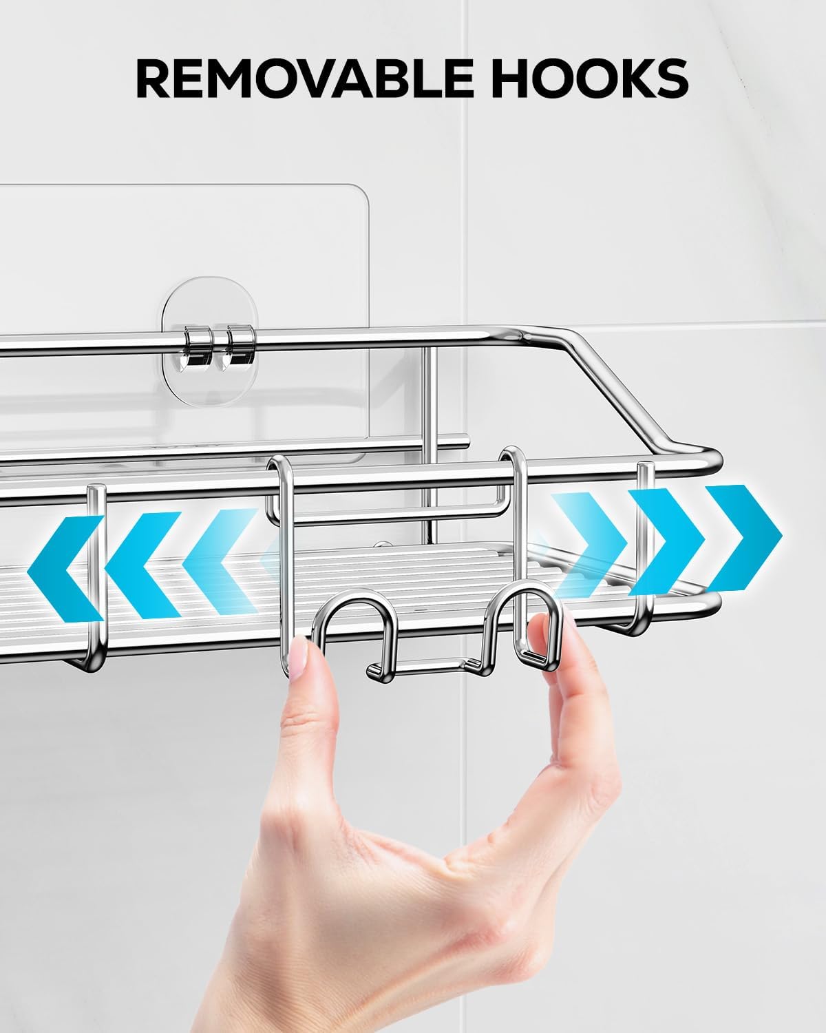 Nieifi Shower Caddy with Hooks - 2 Pack