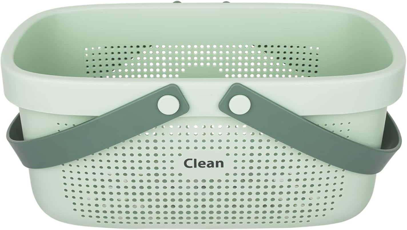 JiatuA Plastic Storage Basket with Handle Green