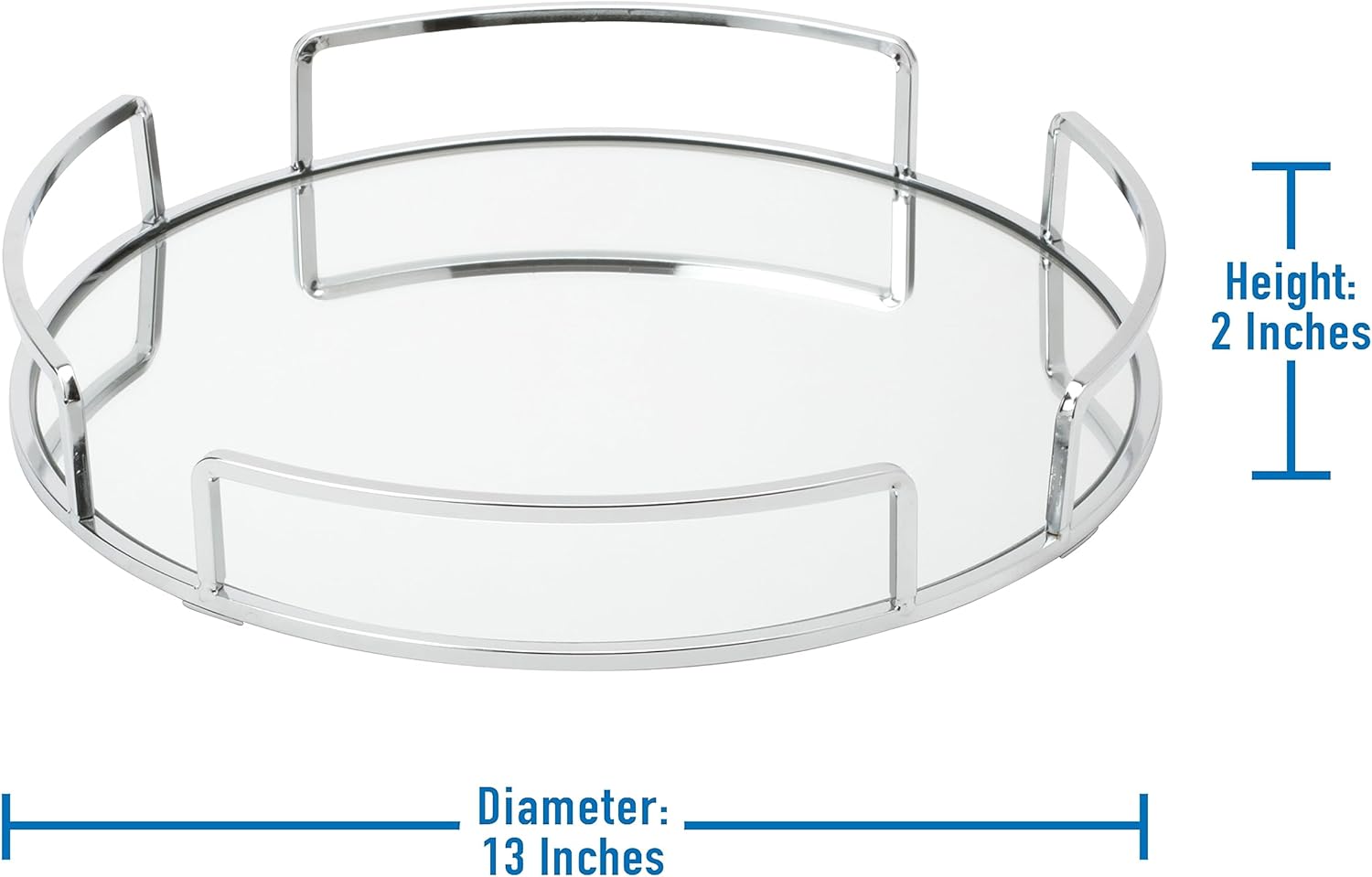 Home Details Mirrored Vanity Tray with Chrome Finish