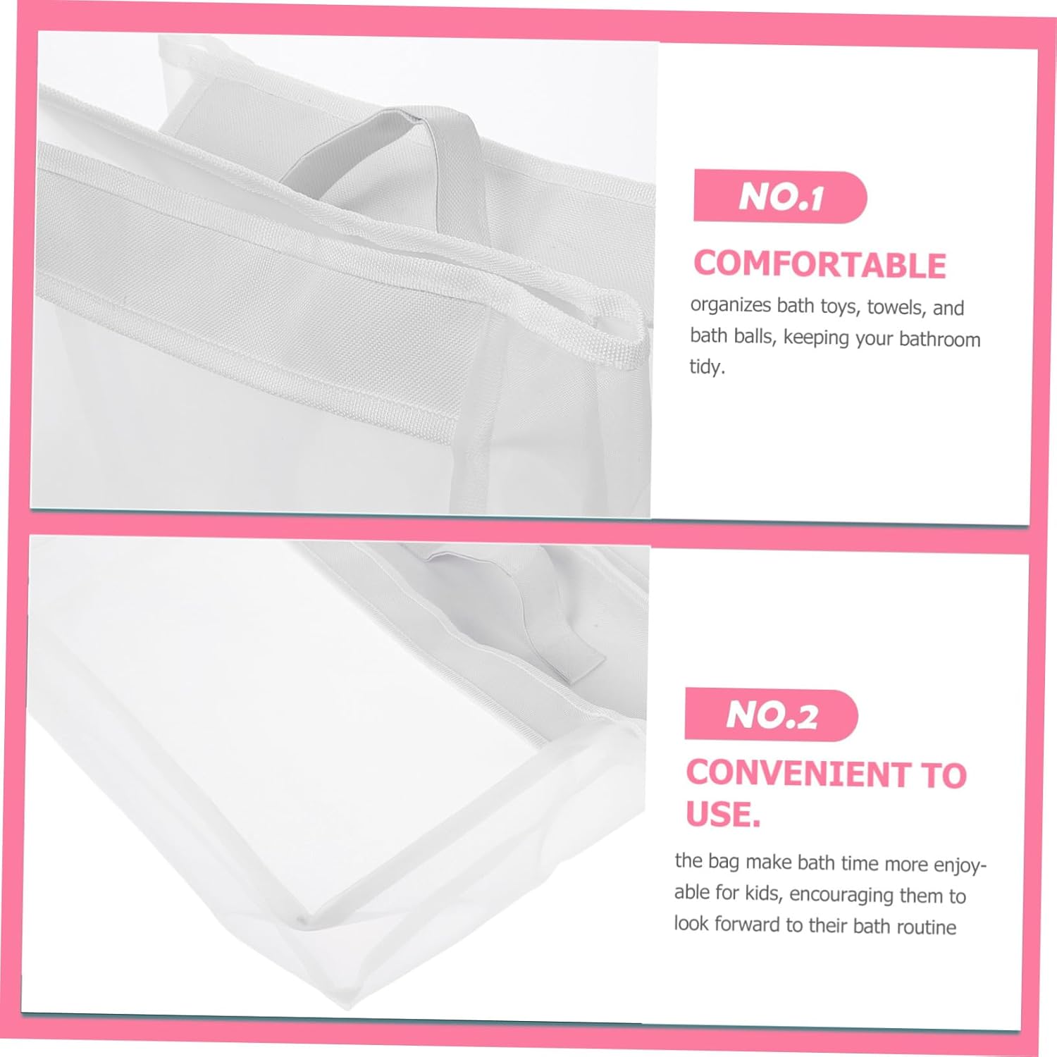 SOPOTUTU Portable Mesh Bath Toy Organizer with Quick Dry Design