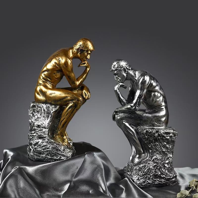 Rekeell Decorative Thinker Sculpture Silver