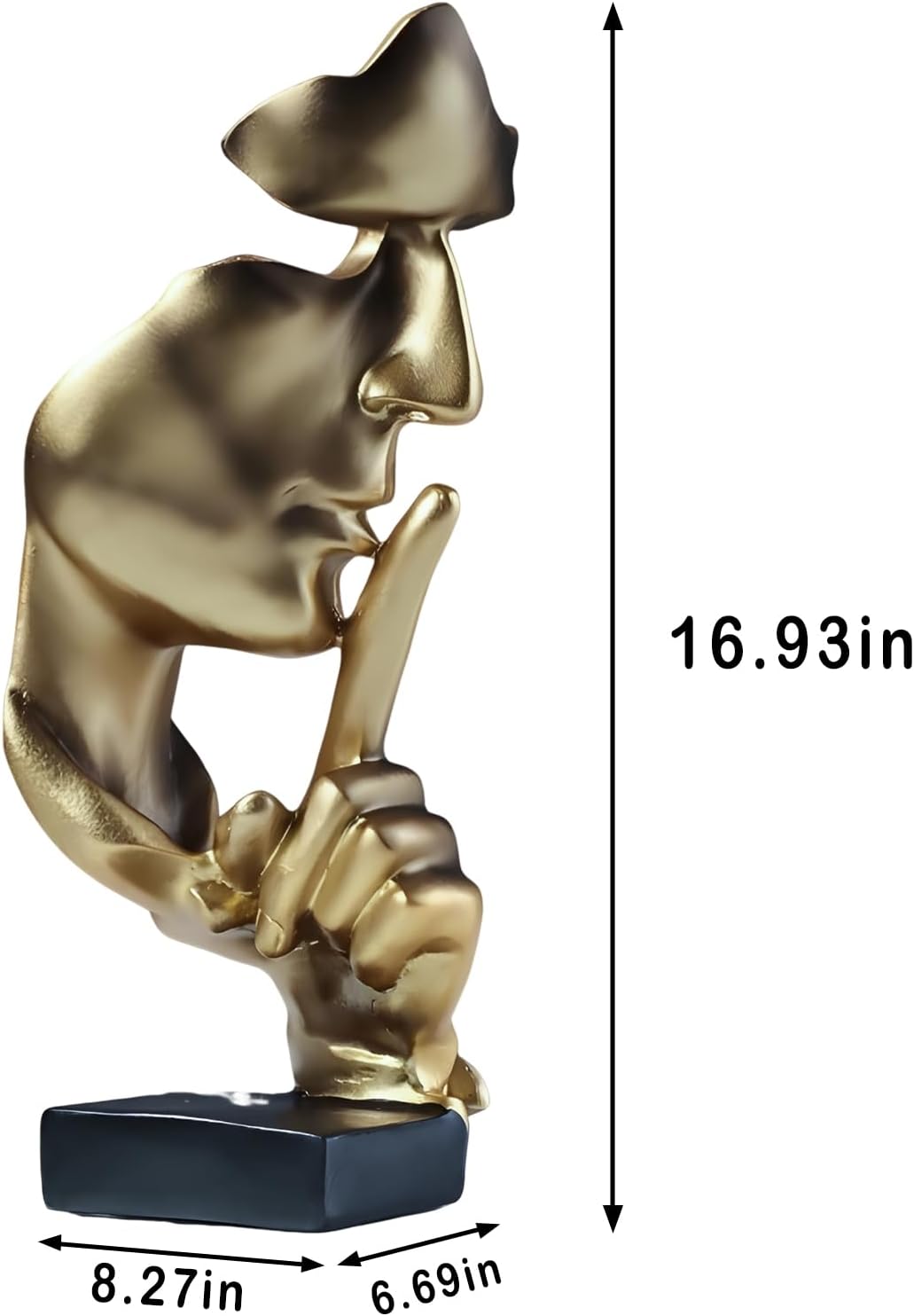Abboxoo Thinker Statue Large Gold Resin Decor