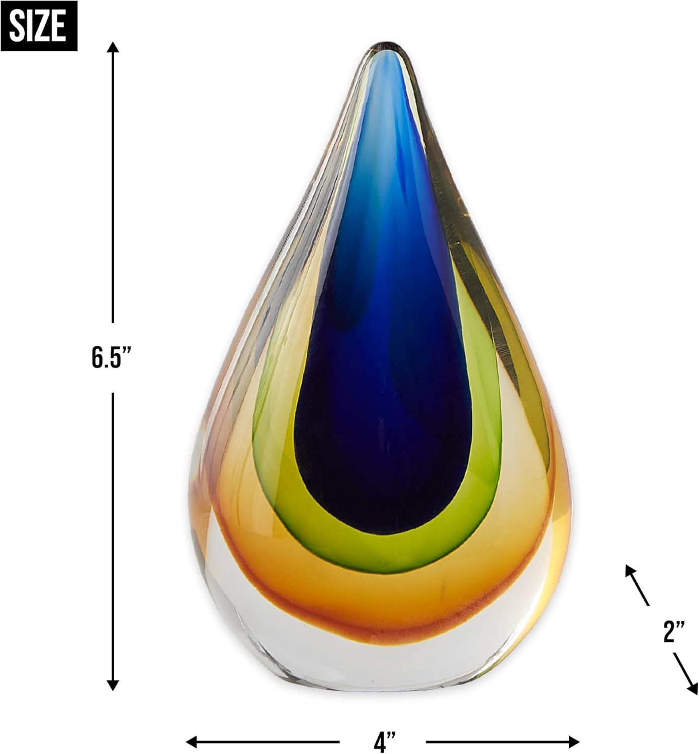 Zingz Thingz Teardrop Glass Dcor 4x2x65