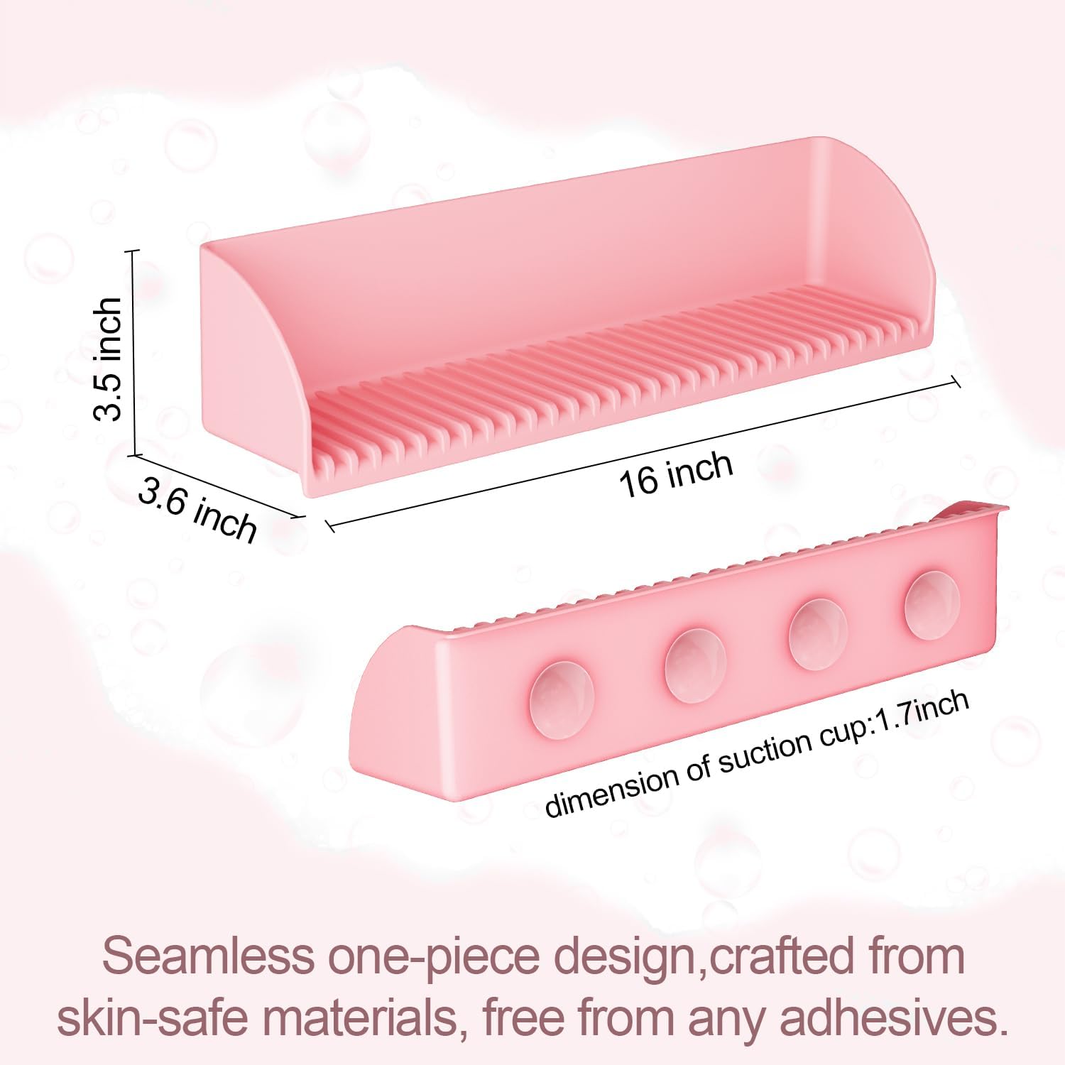Roslim 2Pack Silicone Splash Guard for Kids with 4 Suction Cups Pink