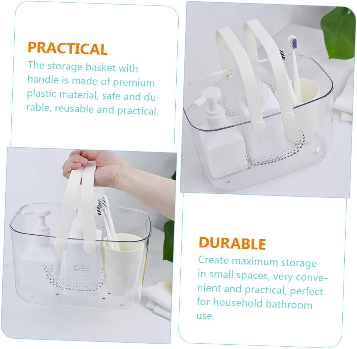 ULTECHNOVO Shower Basket Organizer with Handle