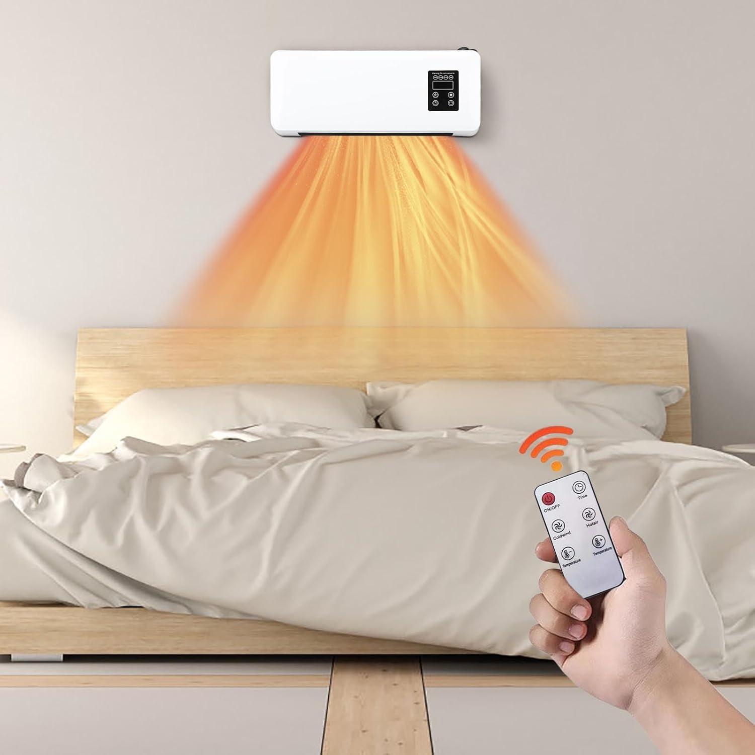 3 in 1 Bathroom Fan Heater with Towel Rack Remote Control