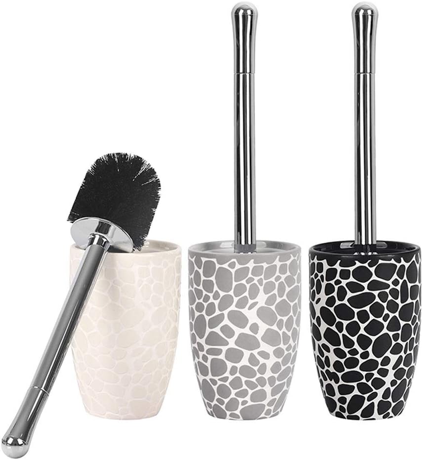 UNNS Ceramic Toilet Brush with Stand and Brush Head Replacement 1