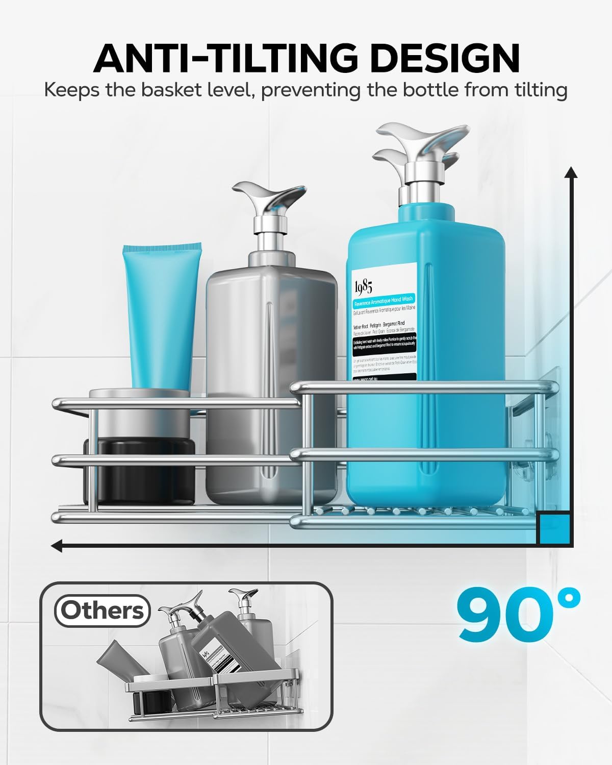 Nieifi Corner Shower Shelves 2 Pack Stainless Steel Caddy with Hooks