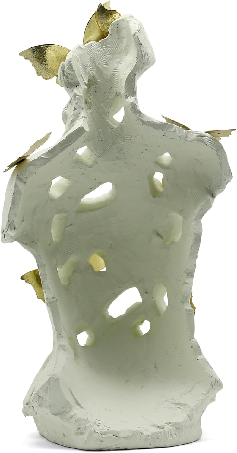 Lukitas Abstract Female Bust with Butterflies Statue 16 Inch Resin