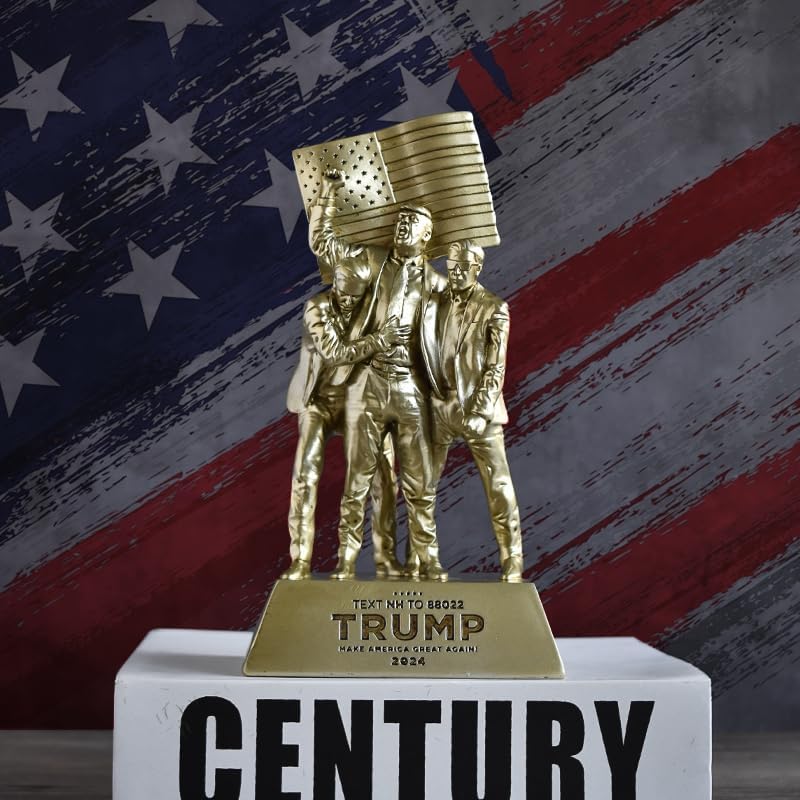 Gold Trump Statue - Fight Fight Pose Home Office Decor