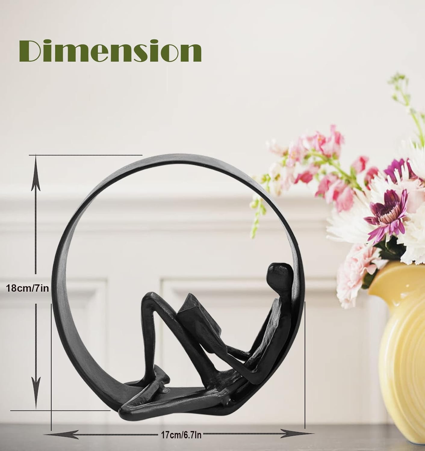 Hanyibao Reading Book Statue Decor Sculpture