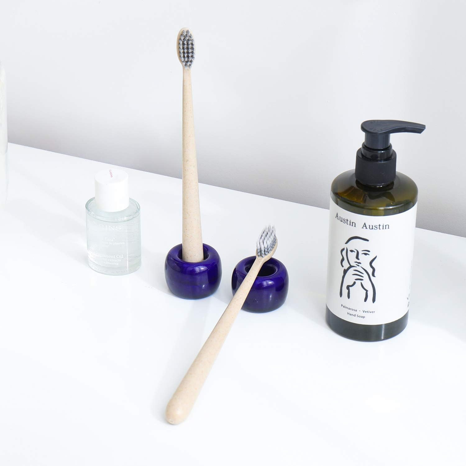Airmoon Mini Ceramics Toothbrush Holder Pack of 2