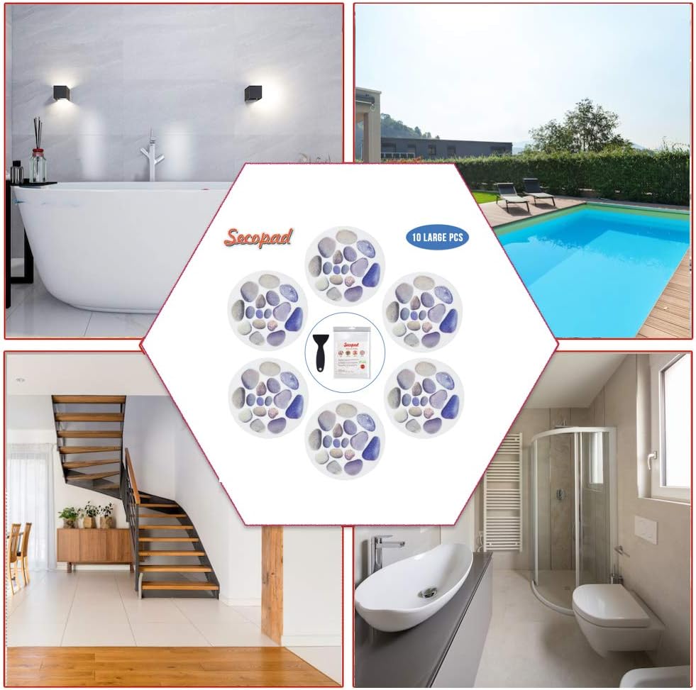 Secopad Non-Slip Bathtub Stickers with Premium Scraper