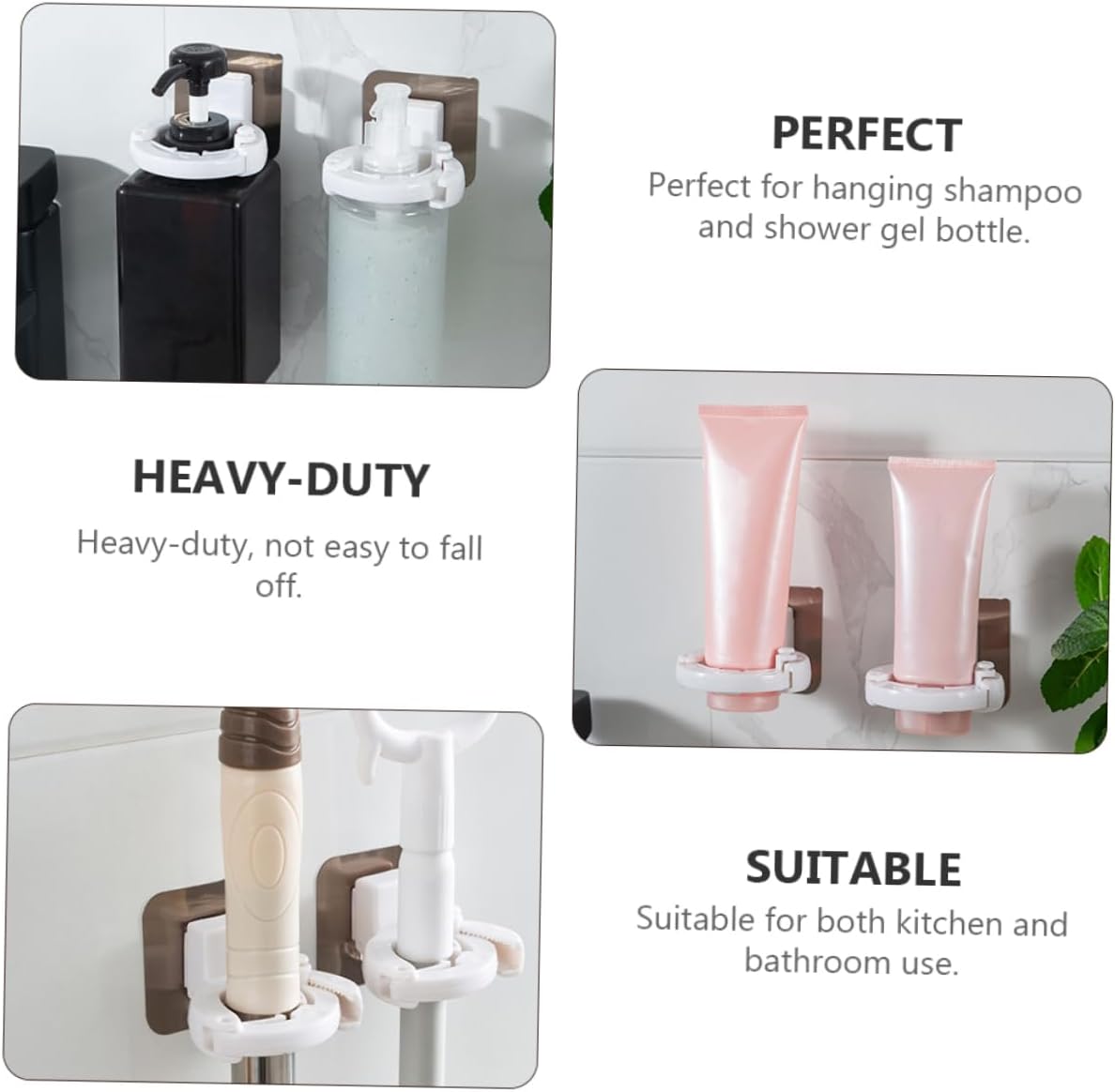 PRETYZOOM 3Pcs Wall Mounted Shower Gel Holder