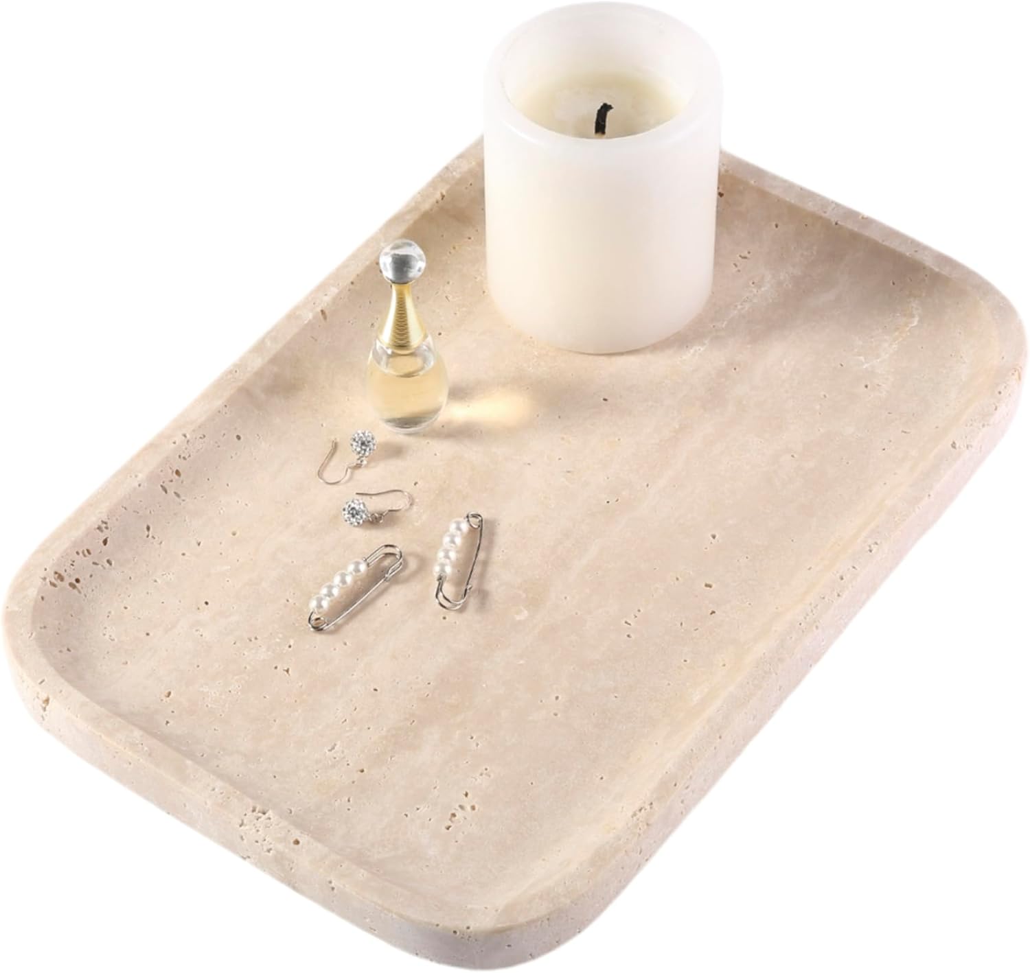 Karibiber Marble Vanity Tray for Bathroom Kitchen Organizer