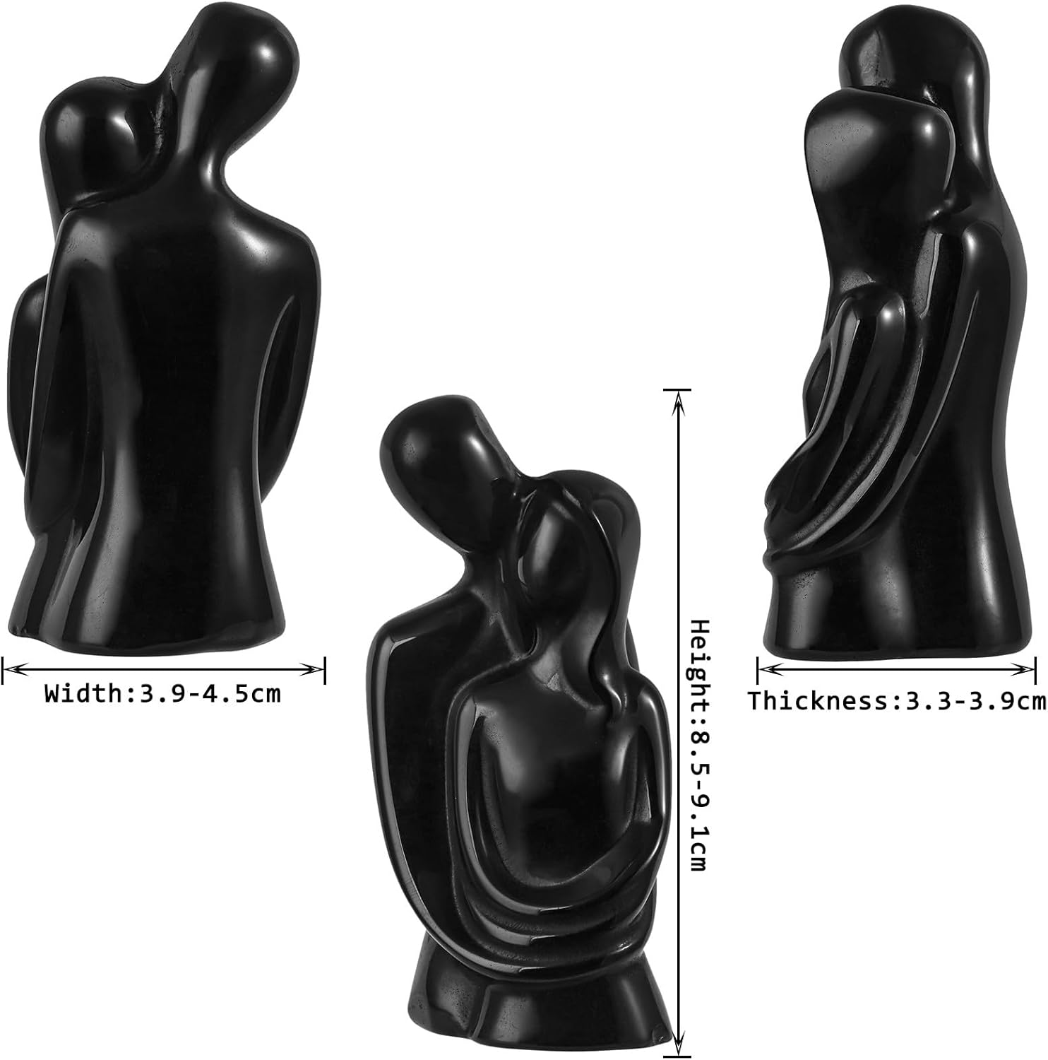 Sportmusies Black Obsidian Romantic Couple Sculpture 1