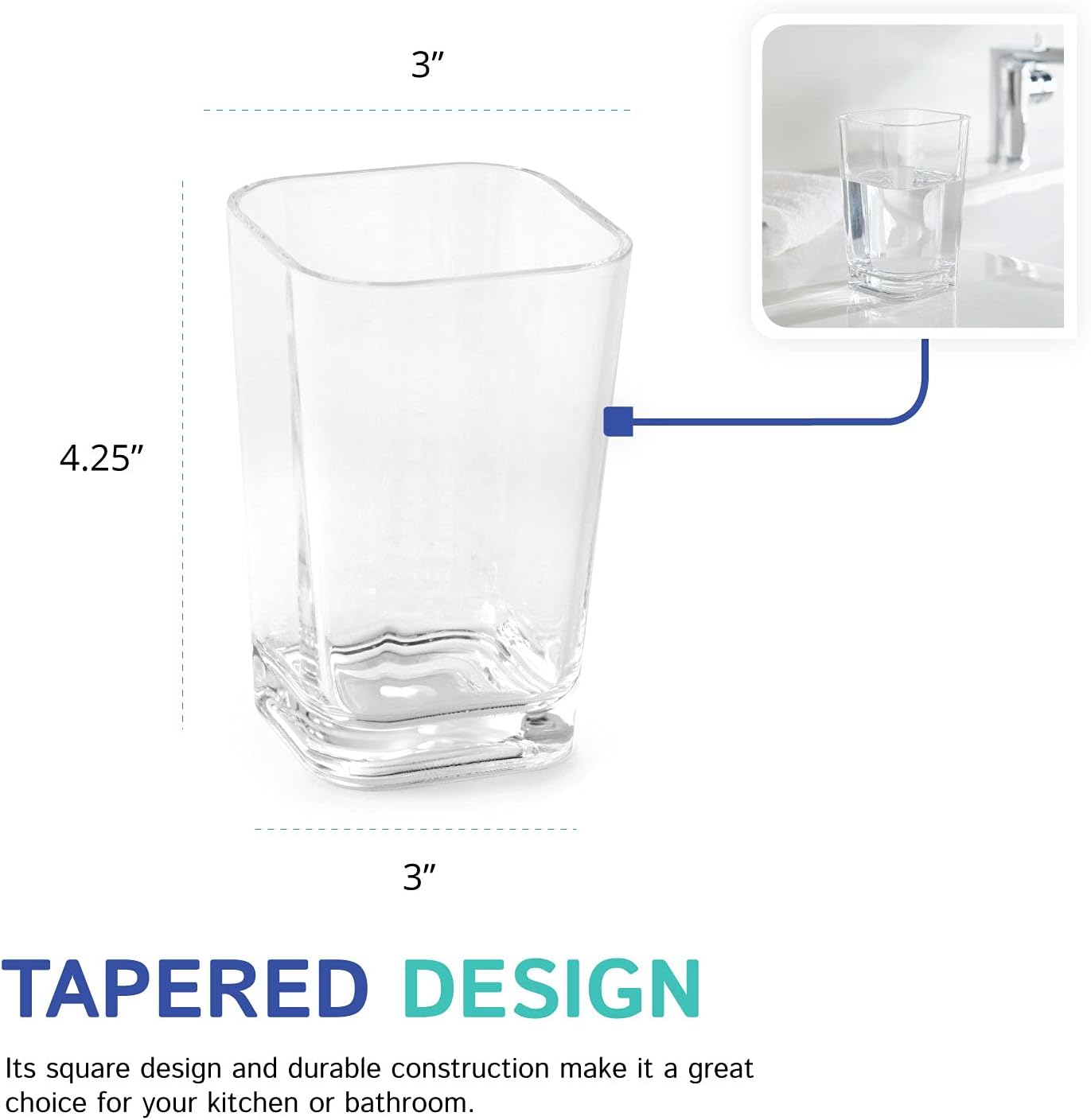 Huang Acrylic Clear Square Toothbrush Holder