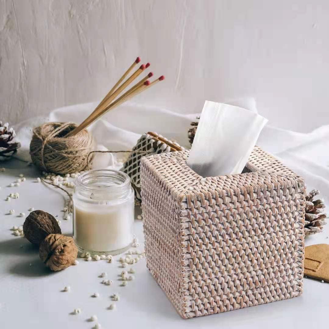 YANGQIHOME Rattan Tissue Box Cover Square 1