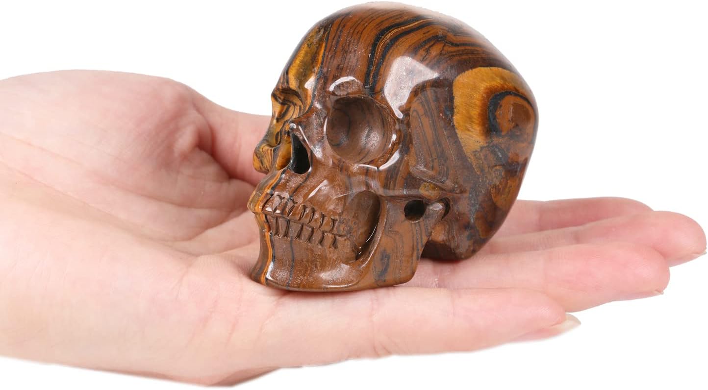 MRSKULL 25 Inch Tiger Iron Eye Skull Statue